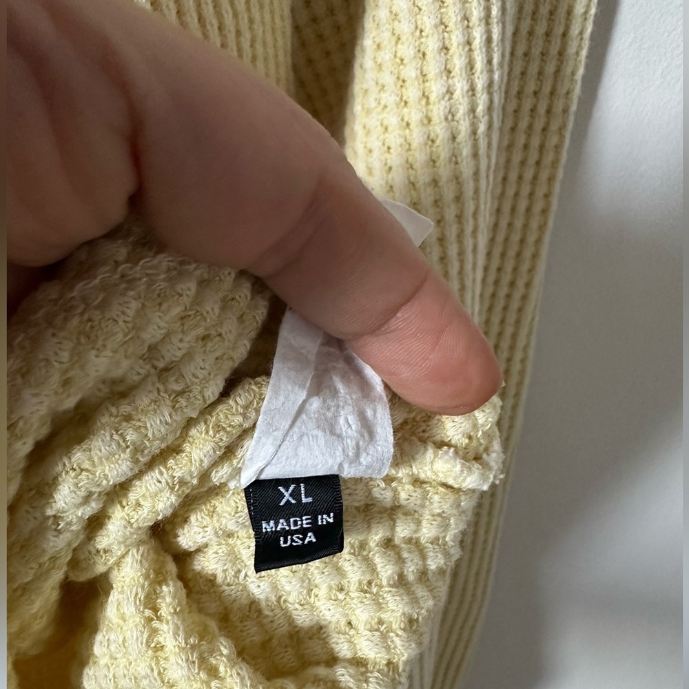 Bucketlist Waffle Knit Pullover Oversized Raw Hem Boho Top Size XL - Picture 7 of 8